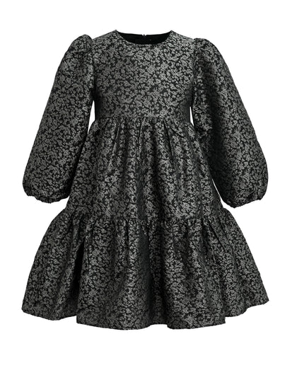 kids atelier sweet cactus Black Tiered Floral Dress