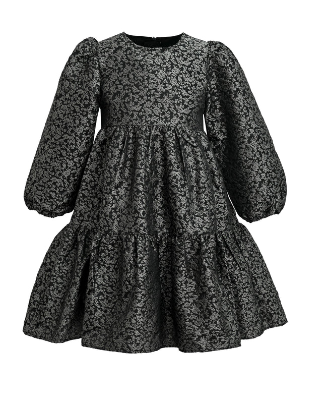 kids atelier sweet cactus Black Tiered Floral Dress