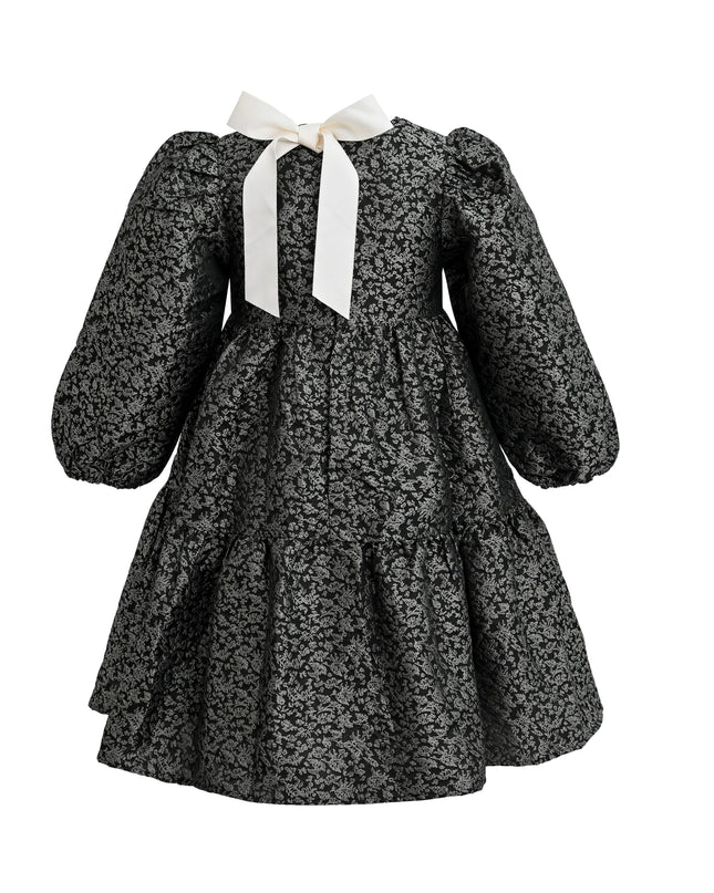 kids atelier sweet cactus Black Tiered Floral Dress