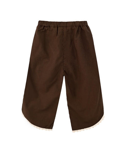 kids atelier sweet cactus Brown Set with Lace Detail