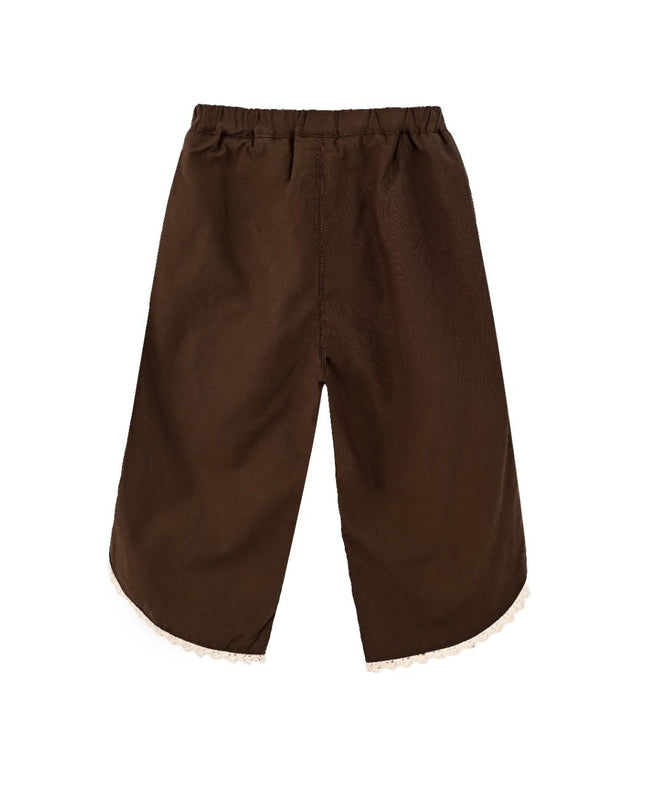 kids atelier sweet cactus Brown Set with Lace Detail