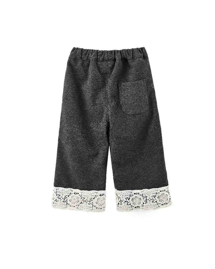 kids atelier sweet cactus Gray Lace Two-Piece Set