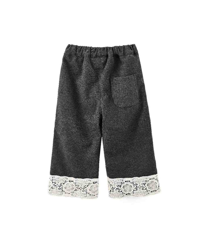kids atelier sweet cactus Gray Lace Two-Piece Set