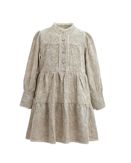 kids atelier sweet cactus Beige Tiered Modest Dress