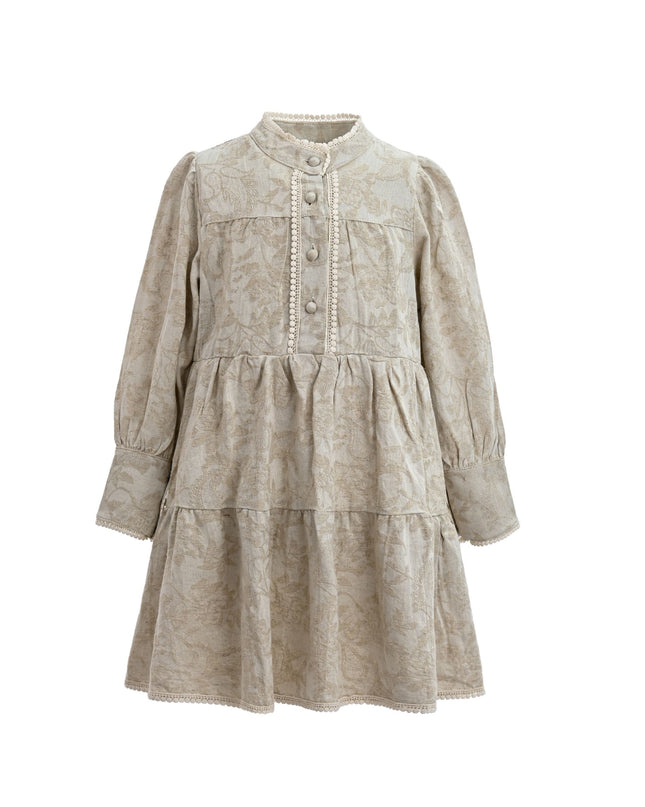 kids atelier sweet cactus Beige Tiered Modest Dress