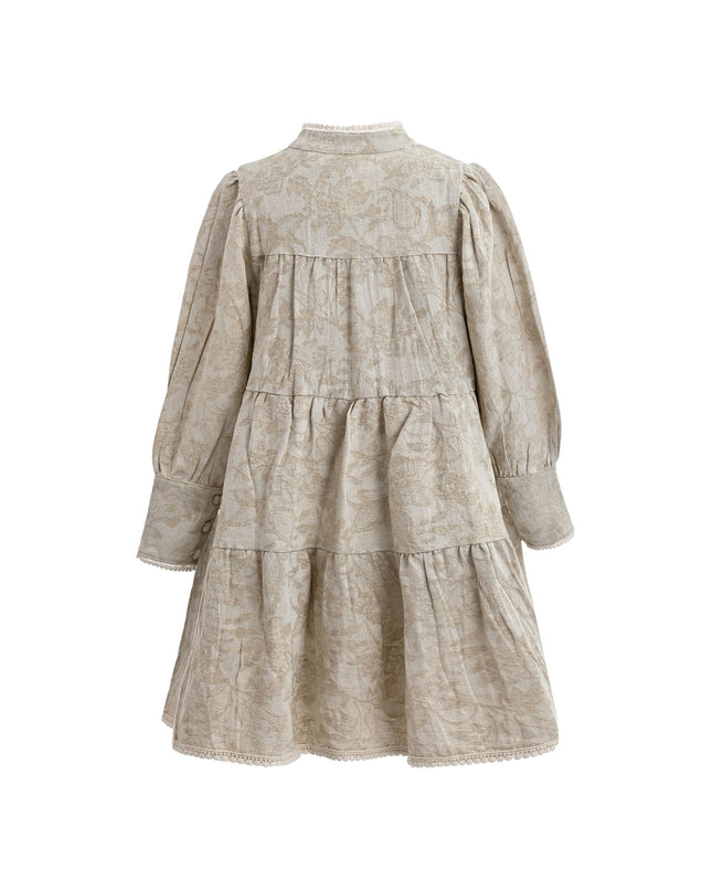 kids atelier sweet cactus Beige Tiered Modest Dress