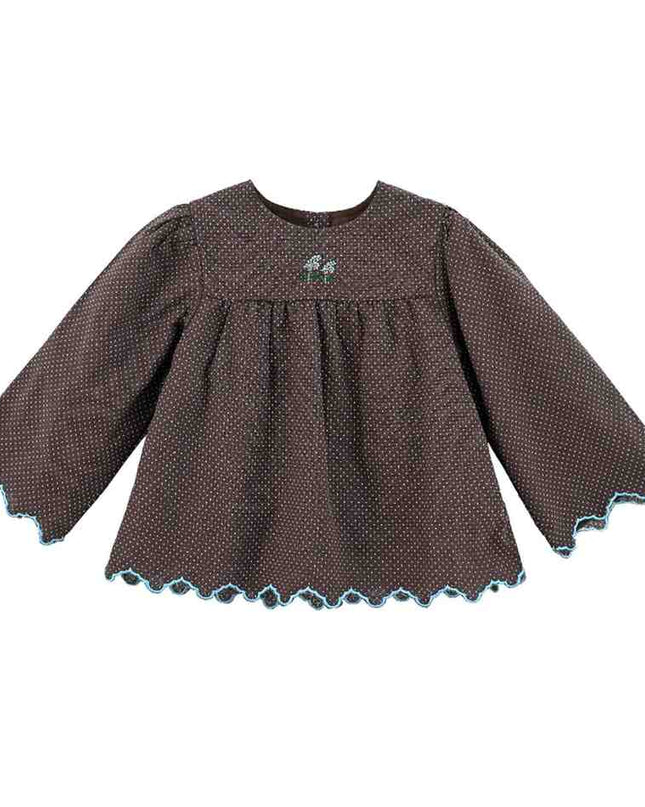 kids atelier sweet cactus Dark Brown Polka Dot Scallop Set