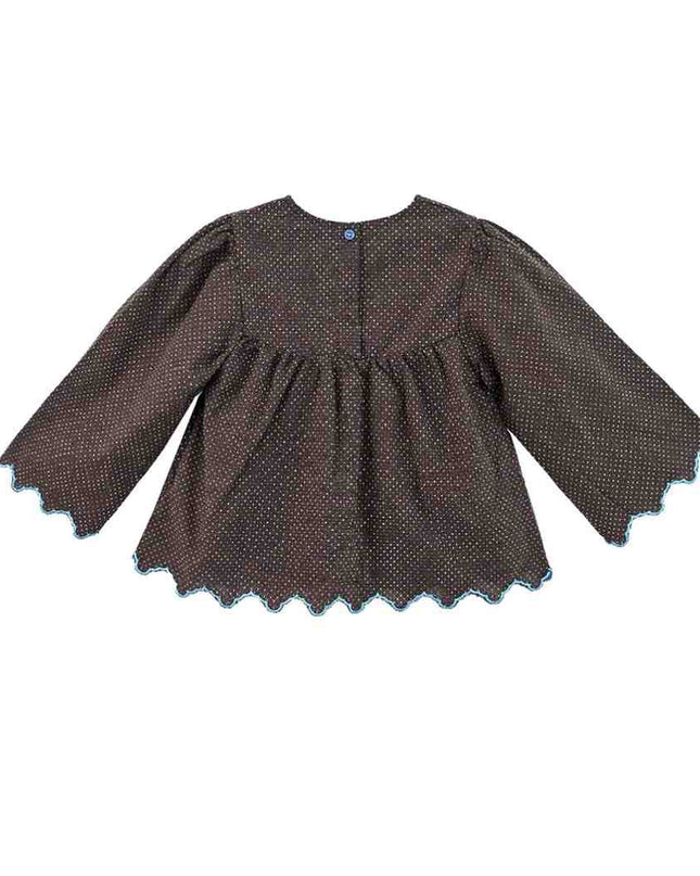 kids atelier sweet cactus Dark Brown Polka Dot Scallop Set