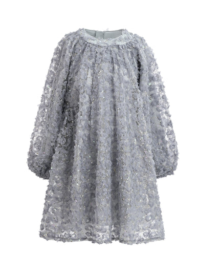 kids atelier sweet cactus Light Blue Sheer Floral Dress