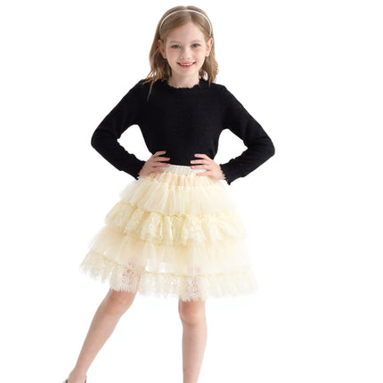 kids atelier sweet cactus Black Knit Top with Tulle Skirt