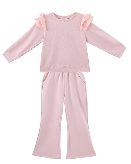 kids atelier sweet cactus Pastel Pink Ruffle-Shoulder Set
