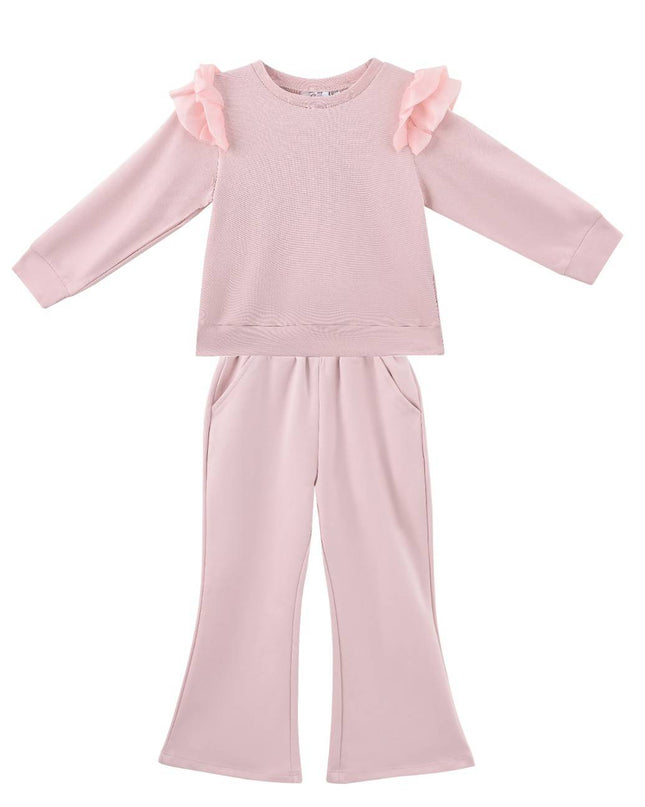 kids atelier sweet cactus Pastel Pink Ruffle-Shoulder Set