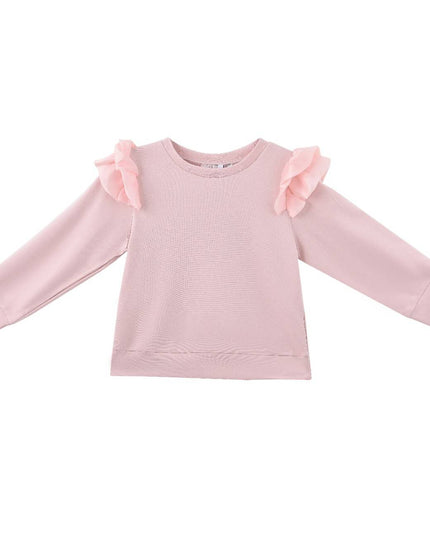 kids atelier sweet cactus Pastel Pink Ruffle-Shoulder Set