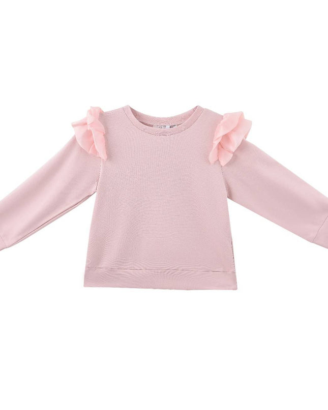 kids atelier sweet cactus Pastel Pink Ruffle-Shoulder Set