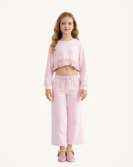 kids atelier sweet cactus Pink Ruffle Co-Ord Set