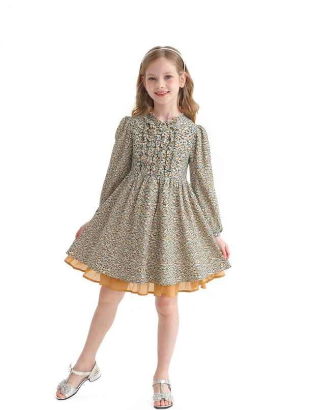 kids atelier sweet cactus Green Floral Layered Dress