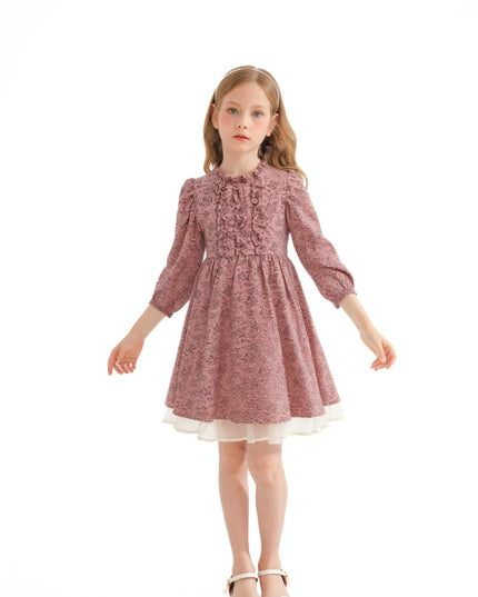 kids atelier sweet cactus Pink Floral Layered Dress