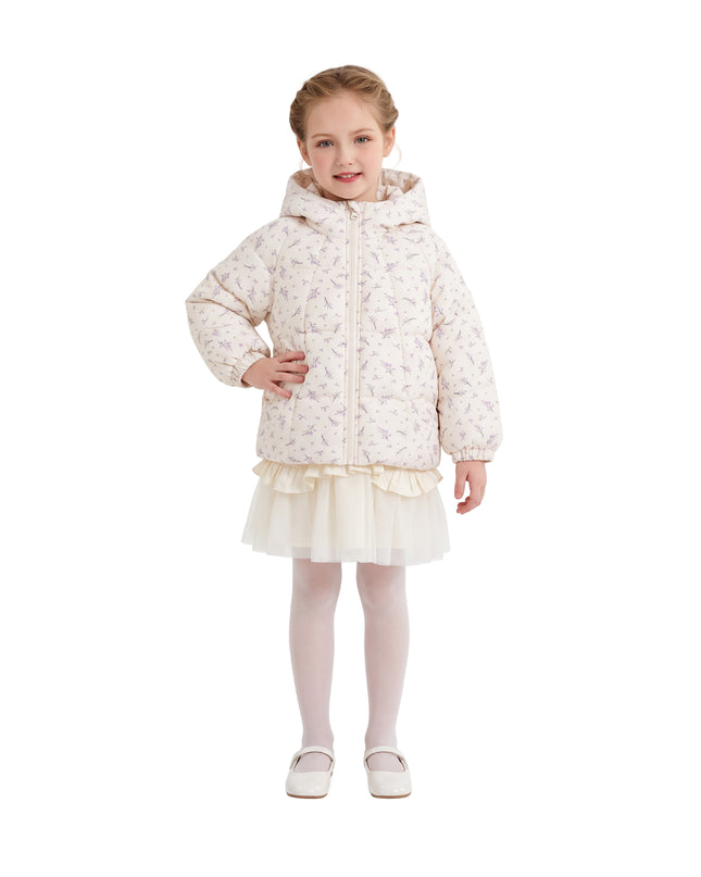 kids atelier Sweet cactus Cream Floral Hooded Jacket