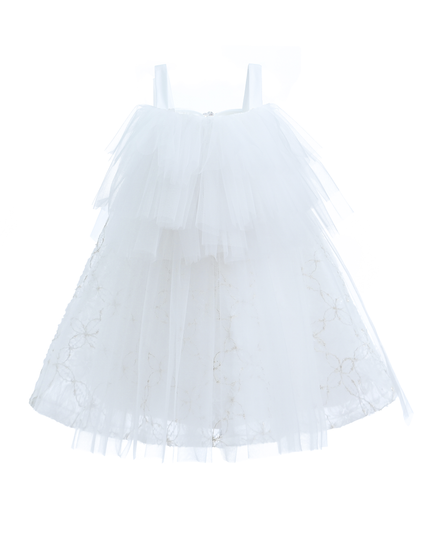 White Floral Bow Cadiz Dress