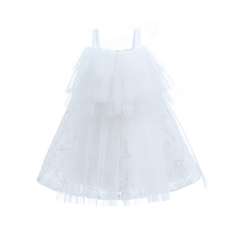 White Floral Bow Cadiz Dress