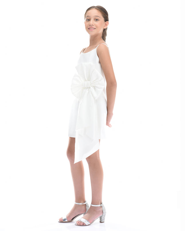 White Bow Livonia Dress