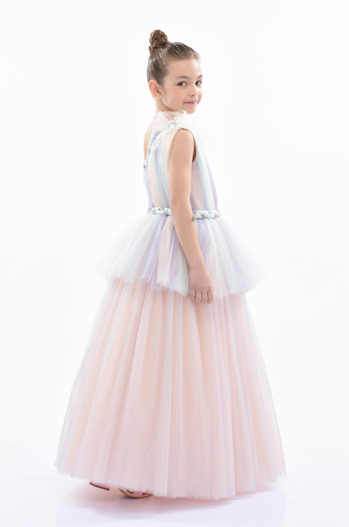 Multicolor Apollo Iridescent Tulle Gown