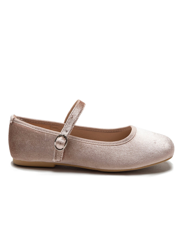 Powder Michelle Satin Velvet Flats