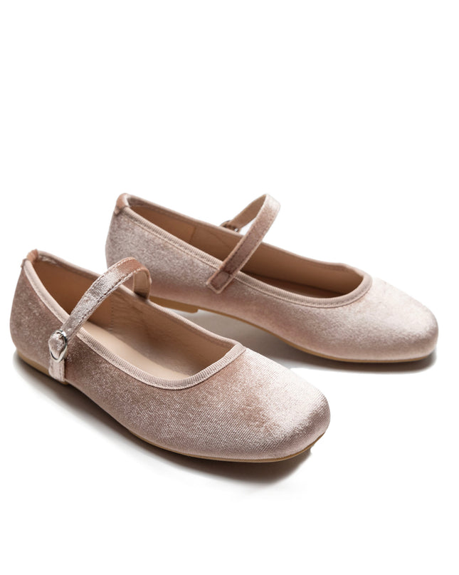 Powder Michelle Satin Velvet Flats