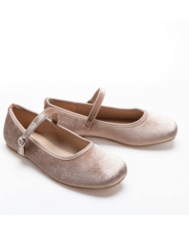 Powder Michelle Satin Velvet Flats