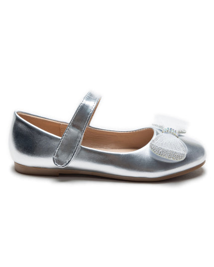 Silver Lydia Bow Flats