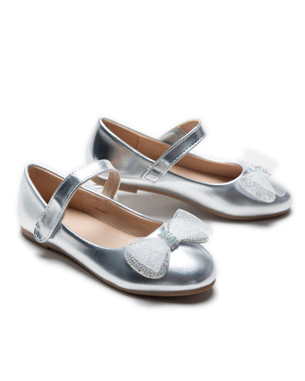 Silver Lydia Bow Flats