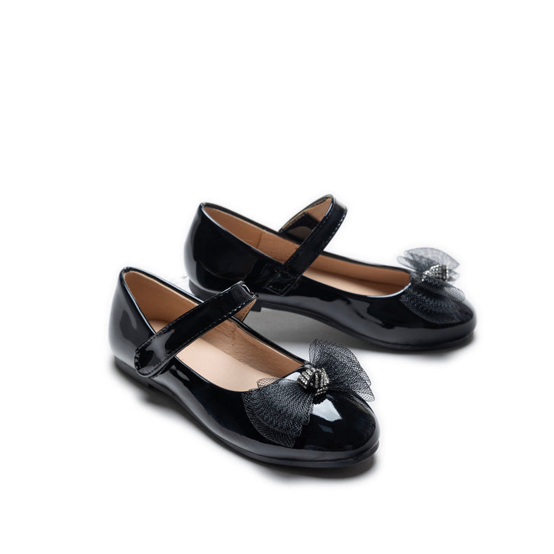 Black Lucille Bow Flats