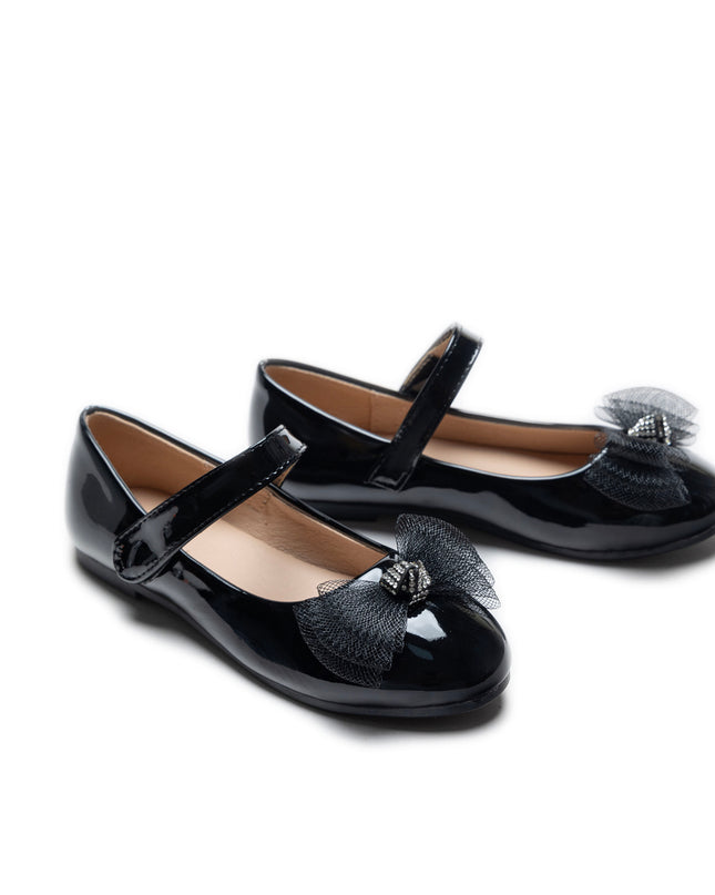 Black Lucille Bow Flats