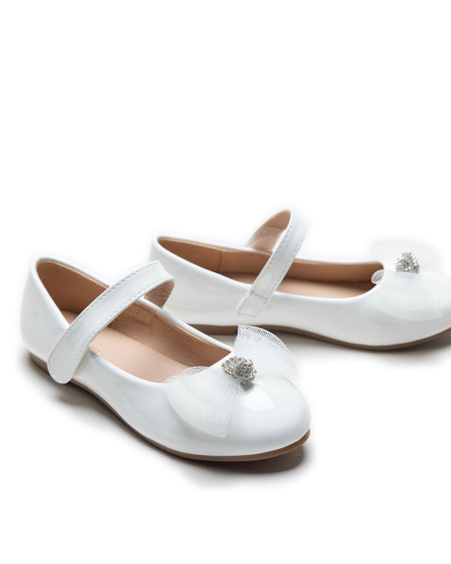 White Lucille Bow Flats