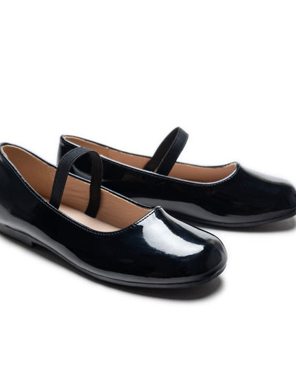Black Satin Colette Flats