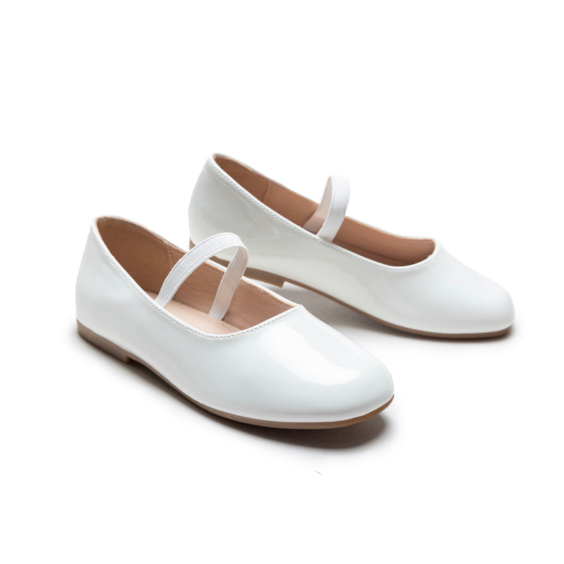 White Satin Colette Flats
