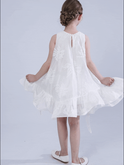 kids atelier tulleen White Marcelline Ruffle Hem Dress