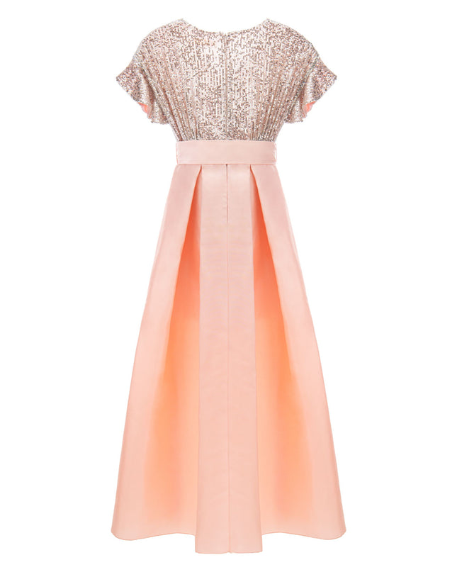 Peach Arcola Glimmer Tulle Gown
