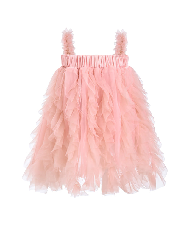 Pink Sleeveless Ruffle Layered Dress