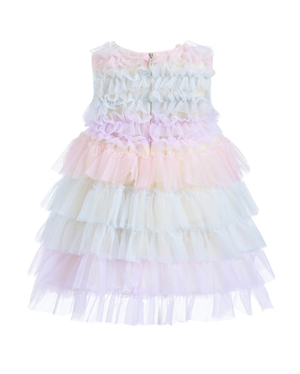 Purple Ruffle Layered Tulle Dress