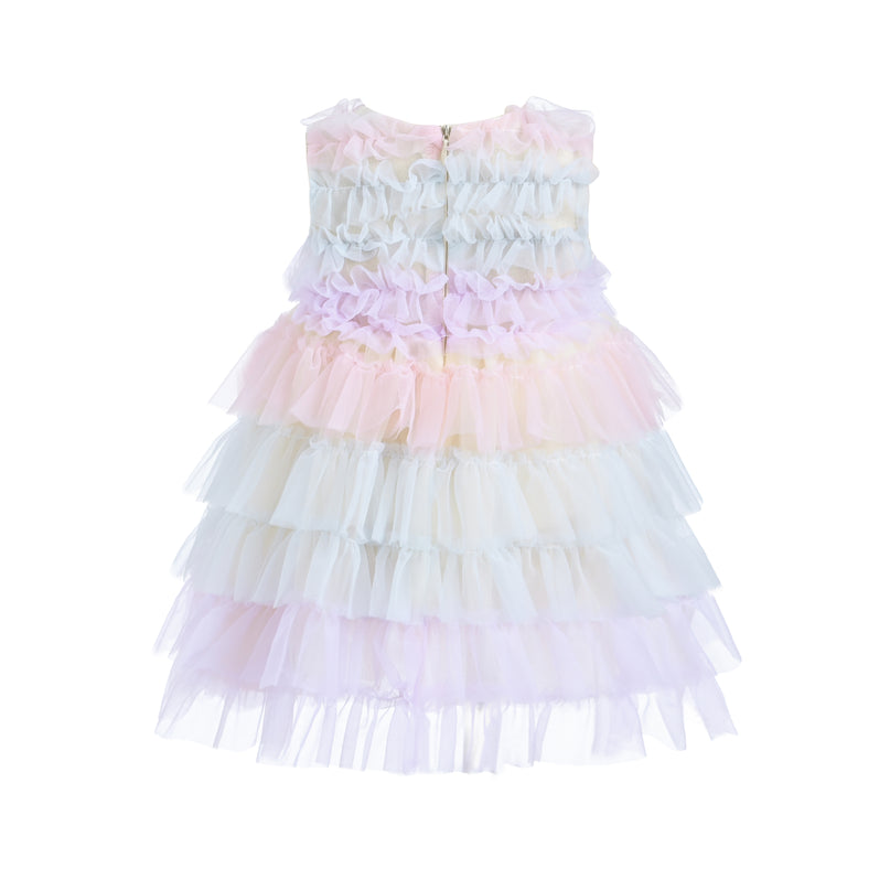 Purple Ruffle Layered Tulle Dress