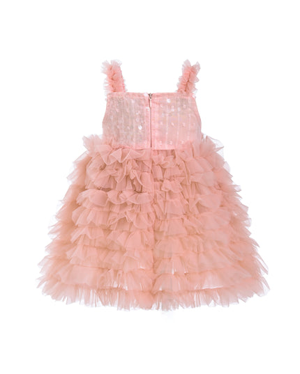 Pink Bow Tiered Tulle Dress