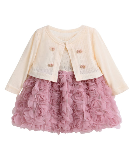 Ivory Rose Rabbit Cardigan Dress