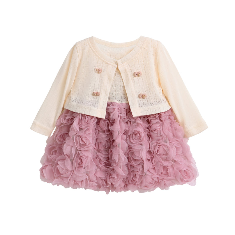 Ivory Rose Rabbit Cardigan Dress