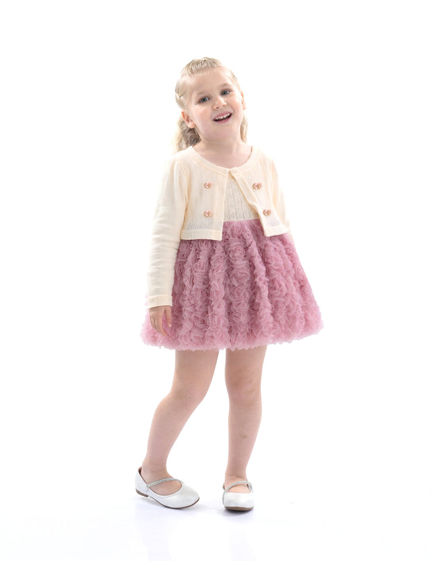 Ivory Rose Rabbit Cardigan Dress