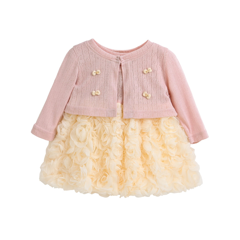 Pink Rose Rabbit Cardigan Dress