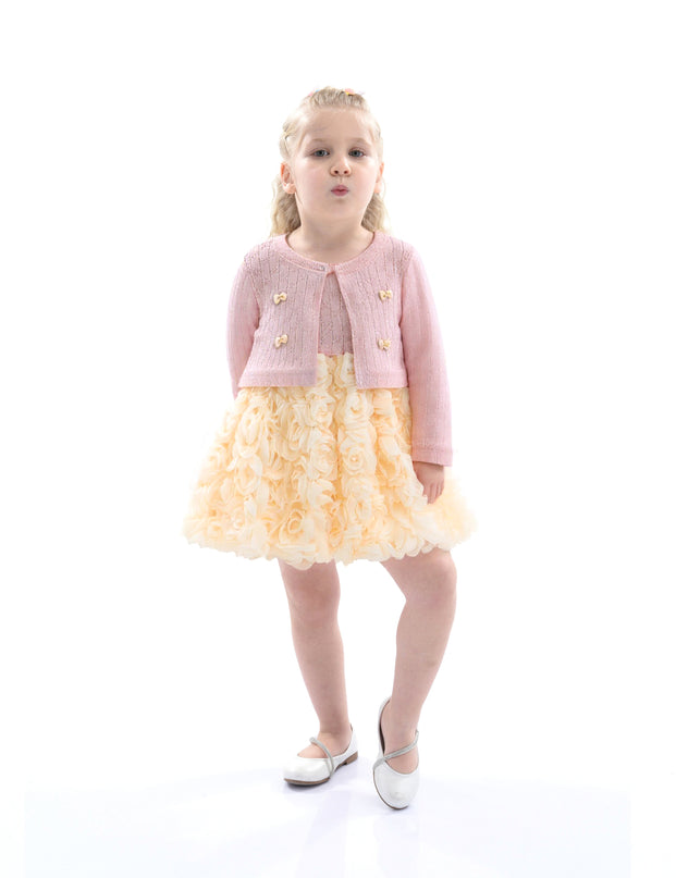Pink Rose Rabbit Cardigan Dress