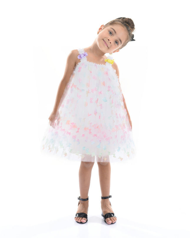 White Ombre Butterfly Dress