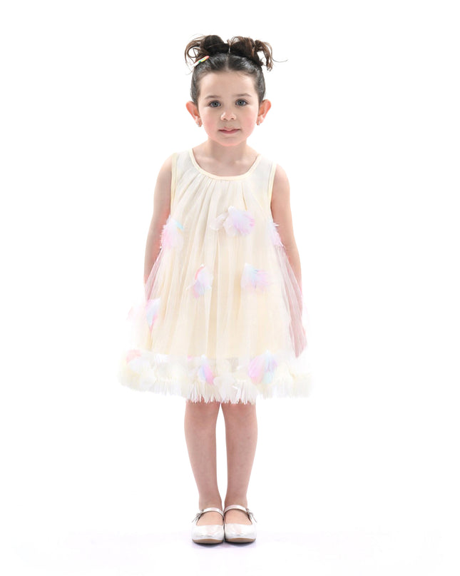 Ivory Blooming Tulle Sleeveless Dress