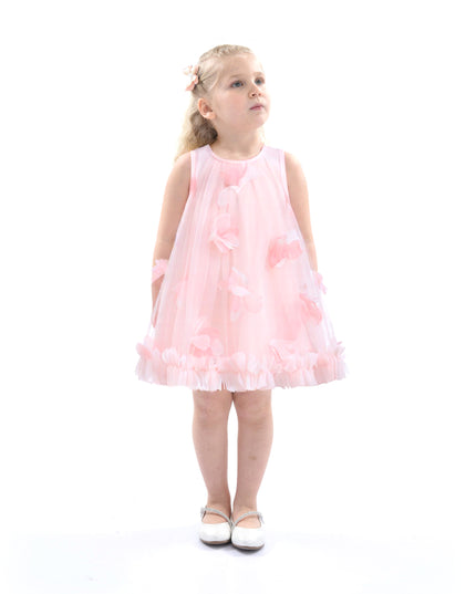 Pink Blooming Tulle Sleeveless Dress